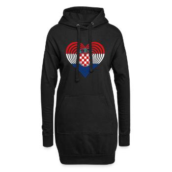 Kroatien, Croatia, Hrvatska - Hoodie-Kleid - Schwarz - Vorne