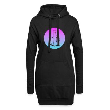 fuck off, fuck you, fucking, fuck - Hoodie-Kleid - Schwarz - Vorne