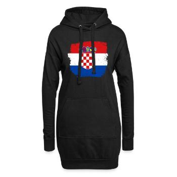 Hrvatska Pride Balkan Drapeau croate Croatie - Sweat-shirt à capuche long Femme - noir - Devant