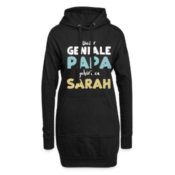 Dieser Geniale Papa Gehört Zu Sarah - Hoodie-Kleid - Schwarz - Vorne