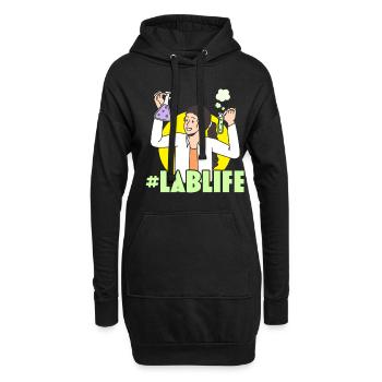 #LabLife Biologe Wissenschaft Lehrer Biologie Majo - Hoodie-Kleid - Schwarz - Vorne