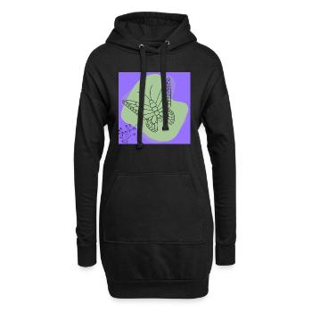 Minimalistischer Schmetterling. - Hoodie-Kleid - Schwarz - Vorne