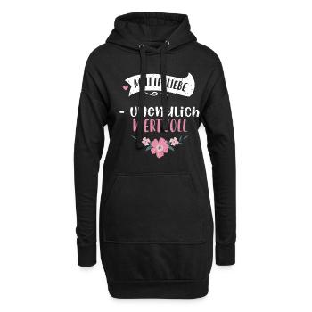 Mutterliebe - unendlich wertvoll - Hoodie-Kleid - Schwarz - Vorne