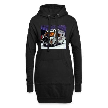 Caravane de luxe - Sweat-shirt à capuche long Femme - noir - Devant