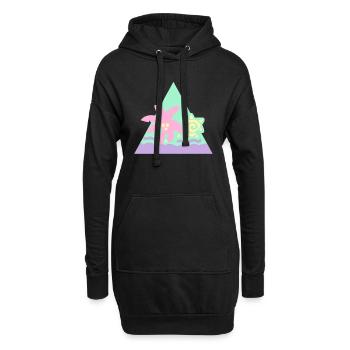 Glitzer-Haar-Flair [Pastell] - Hoodie-Kleid - Schwarz - Vorne