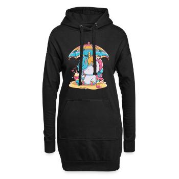 Einhorn-Zauber - Fühlen Sie sich wie im Märchen - Hoodie-Kleid - Schwarz - Vorne