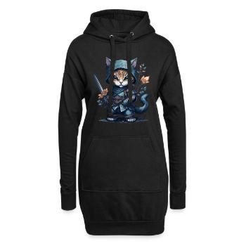 Die Ninja-Katze – eine Heldin für alle Fälle - Hoodie-Kleid - Schwarz - Vorne