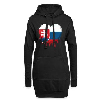 Slowakei Flagge Herz Slowakische Fahne Heimat - Hoodie-Kleid - Schwarz - Vorne