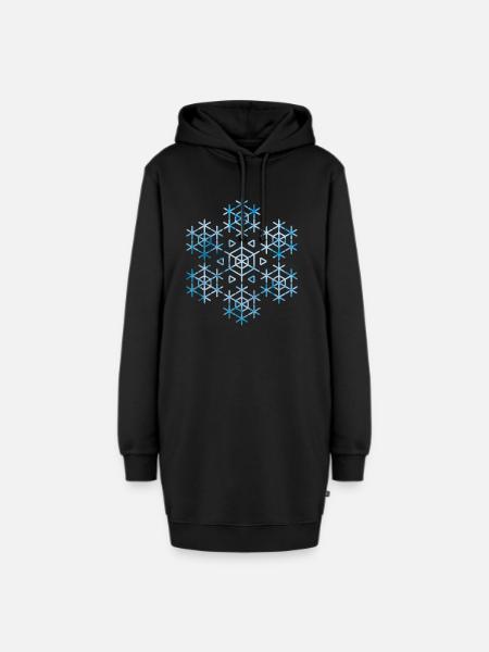 Schneeflocke - Hoodie-Kleid - Schwarz