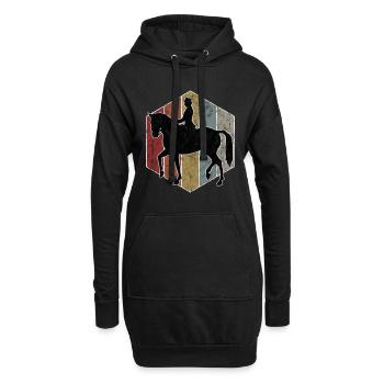 Dressurreiten Dressurreiter Reiten Reiter Pferd - Hoodie-Kleid - Schwarz - Vorne
