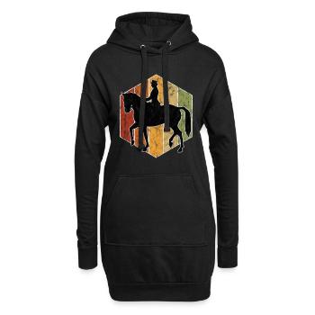 Dressur Dressurreiten Dressurreiter Reiten Pferd - Hoodie-Kleid - Schwarz - Vorne
