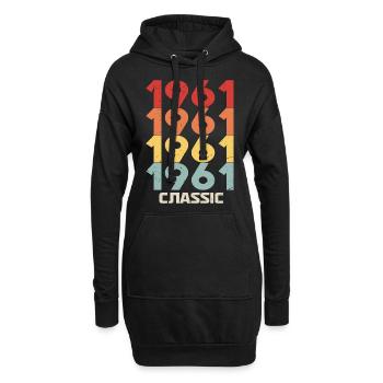1961 Jubilé dans un style vintage classique 1961 - Sweat-shirt à capuche long Femme - noir - Devant