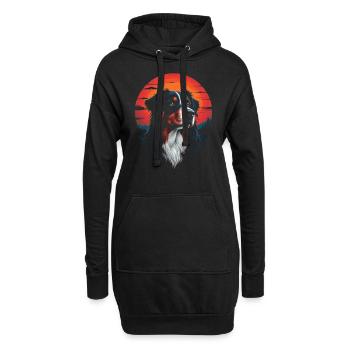 Bouvier Bernois Rétro - Sweat-shirt à capuche long Femme - noir - Devant