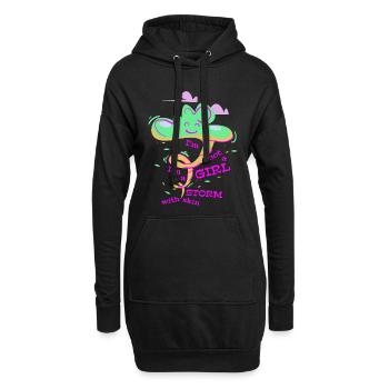 I´m not a Girl , I´m a Storm with skin - Hoodie-Kleid - Schwarz - Vorne