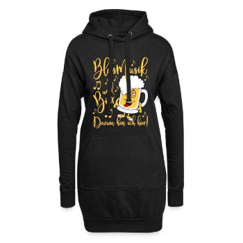 Musique de soufflage et bière C’est pourquoi je suis ici - Sweat-shirt à capuche long Femme - noir - Devant