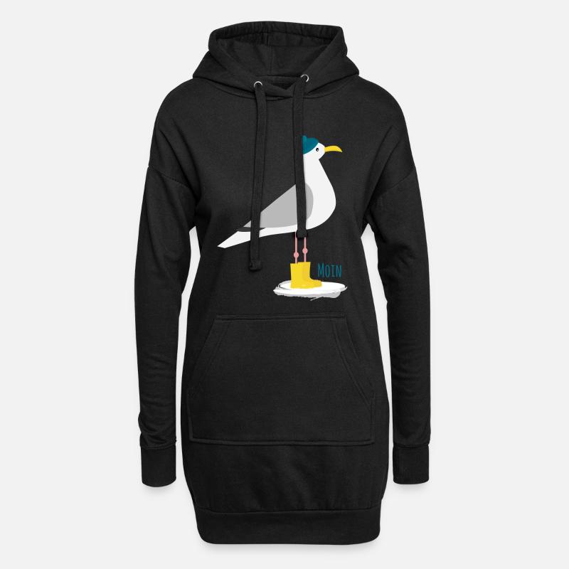 Möwe Bommelmütze MOIN - Hoodie-Kleid - Schwarz