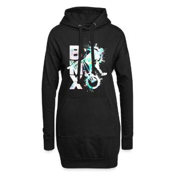 BMX Fahrrad | BMX Rad fahren | Bmx Geschenkidee - Hoodie-Kleid - Schwarz - Vorne