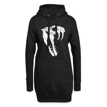 Crâne de serpent - Sweat-shirt à capuche long Femme - noir - Devant