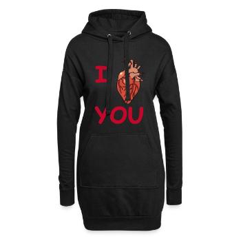 Blutrünstige Liebe (Rot) - Hoodie-Kleid - Schwarz - Vorne