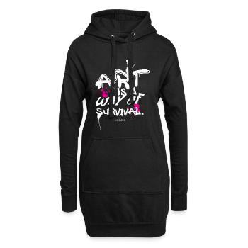 Art survival - Hoodie-Kleid - Schwarz - Vorne