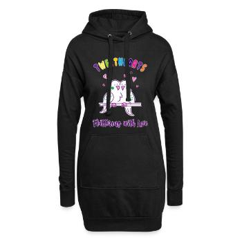 Tweethearts Schmeichelhaft mit Liebe - Hoodie-Kleid - Schwarz - Vorne
