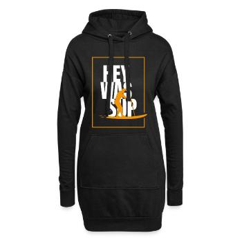 Was SUP Stand Up Paddlers - Hoodie-Kleid - Schwarz - Vorne