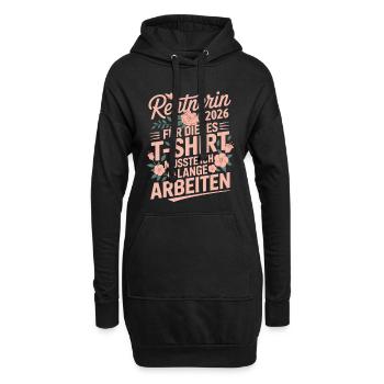 Rentnerin 2026 Blumen Spruch Rente lange arbeiten - Hoodie-Kleid - Schwarz - Vorne