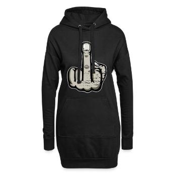 Doigt du milieu Doigt puant Baise Tu Design - Sweat-shirt à capuche long Femme - noir - Devant