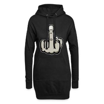 Doigt du milieu Doigt puant Baise Tu Design - Sweat-shirt à capuche long Femme - noir - Devant