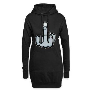Doigt du milieu Doigt puant Baise Tu Design - Sweat-shirt à capuche long Femme - noir - Devant