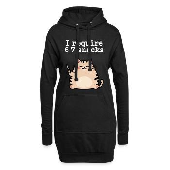 6-7 Mème Internet 6 7 Snack Cat - Sweat-shirt à capuche long Femme - noir - Devant
