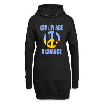 Give Peace a Chance – Ukraine Peace Symbol Art Now - Hoodie Dress - black - Front