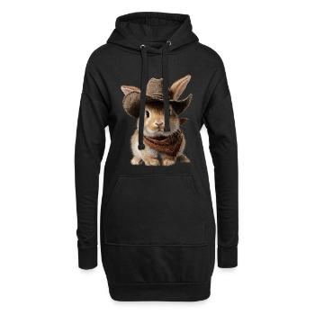 Pays de l’Ouest du Pays de l’Ouest du Chapeau Lapin Lapin - Sweat-shirt à capuche long Femme - noir - Devant