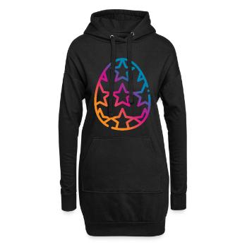 Buntes Osterei Ostern - Hoodie-Kleid - Schwarz - Vorne