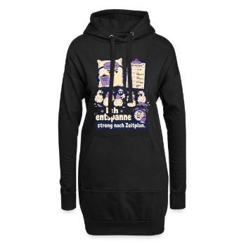 Ich entspanne streng nach Zeitplan - Hoodie-Kleid - Schwarz - Vorne