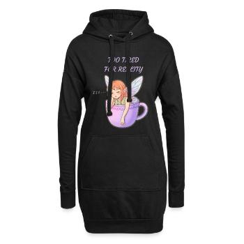 Tired Fairy Sleeping In The Mug - Sweat-shirt à capuche long Femme - noir - Devant