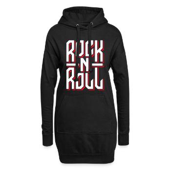 Mutiges Rock'n'Roll-Typografie-Design - Hoodie-Kleid - Schwarz - Vorne