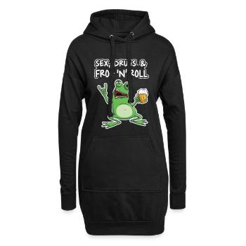 Sex Drugs and Frog N' Roll - Hoodie Dress - black - Front