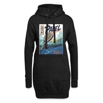 Padel Spieler & Court - Hoodie-Kleid - Schwarz - Vorne