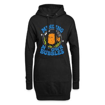 Minding My Own Bubbles Kugelfisch - Hoodie-Kleid - Schwarz - Vorne