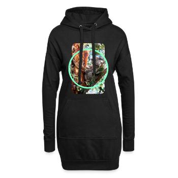 Australie: koala mignon avec un cadre graphique - Sweat-shirt à capuche long Femme - noir - Devant