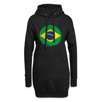 Brasilien Flagge Brasilianische Fahne Südamerika - Hoodie-Kleid - Schwarz - Vorne