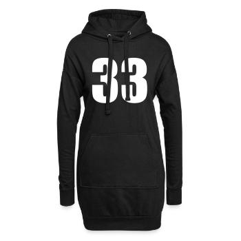 33 - Hoodie-Kleid - Schwarz - Vorne