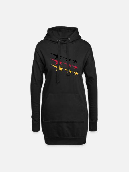 Deutschland Sterne - Hoodie-Kleid - Schwarz