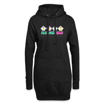 FLOWERKIDS (logo de la rangée) - Sweat-shirt à capuche long Femme - noir - Devant