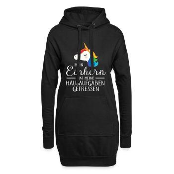 Mein Einhorn Hat Meine Hausaufgaben Gefressen - Hoodie-Kleid - Schwarz - Vorne