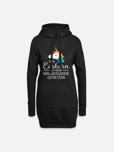 Mein Einhorn Hat Meine Hausaufgaben Gefressen - Hoodie-Kleid - Schwarz