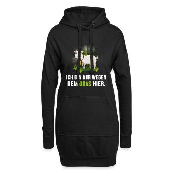 Ziegenbock Ziege "Ziege mag Gras" ziegenbart high - Hoodie-Kleid - Schwarz - Vorne