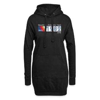 Conception drôle d'anniversaire de voyage dans le temps juin 1982 - Sweat-shirt à capuche long Femme - noir - Devant