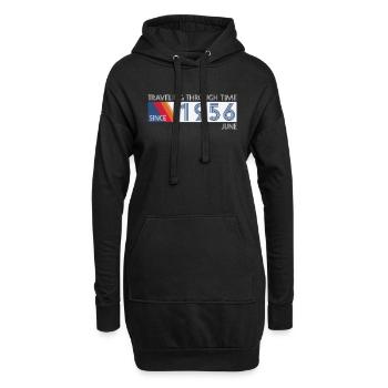 Funny Zeitreise Geburtstags Design Juni 1956 - Hoodie-Kleid - Schwarz - Vorne